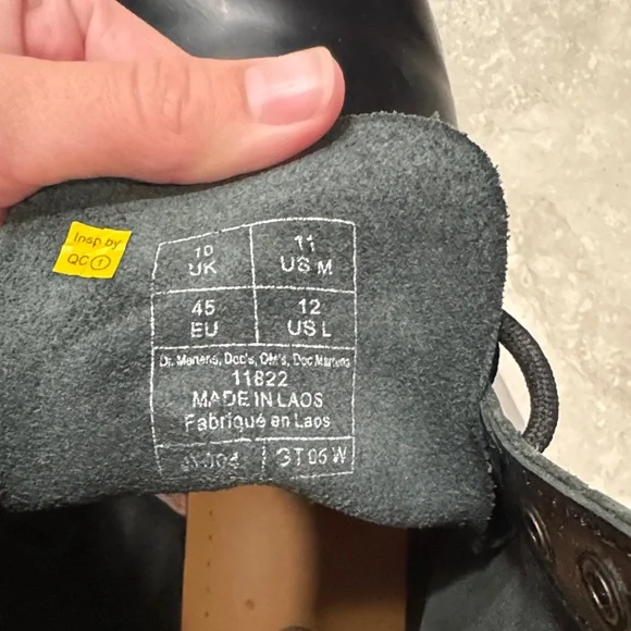 Dr. Martens Black Leather Boots with Yellow Accents - Picture 3 of 5